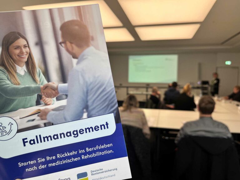 Sozialberater auf der Veranstaltung zum Pilotprojet "Fallmanagement nach medizinischer Reha" im BFW Leipzig